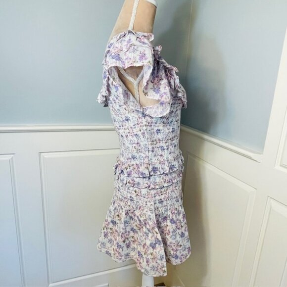 Loveshackfancy Saba Cropped Shirred Floral-Print Voile Top and Camilla Skirt M/L - Picture 5 of 13